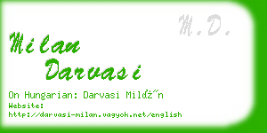 milan darvasi business card